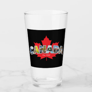 "Canada Est. 1867" With Maple Leaf Graphic Glass