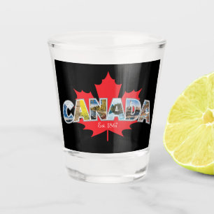 "Canada Est. 1867" With Maple Leaf Graphic Shot Glass
