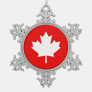Canada Established 1867 Anniversary 150 Years Snowflake Pewter Christmas Ornament