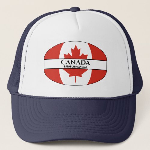 Canada Established 1867 Maple Leaf Flag Trucker Hat
