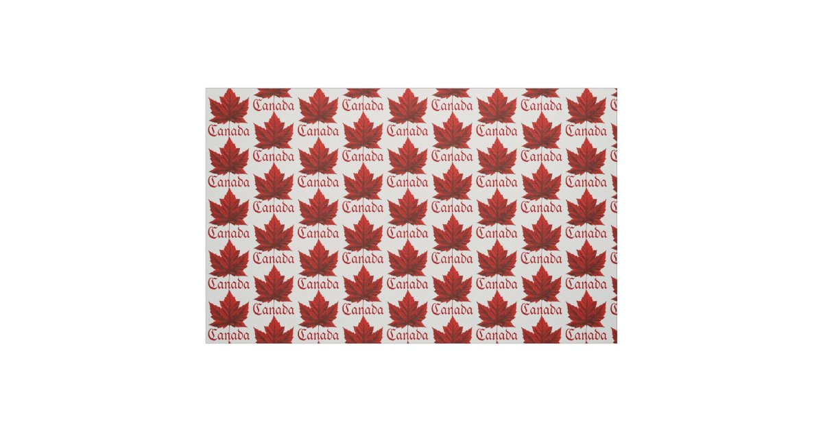 Canada Fabric Canada Flag Fabric Custom Fabric Zazzle