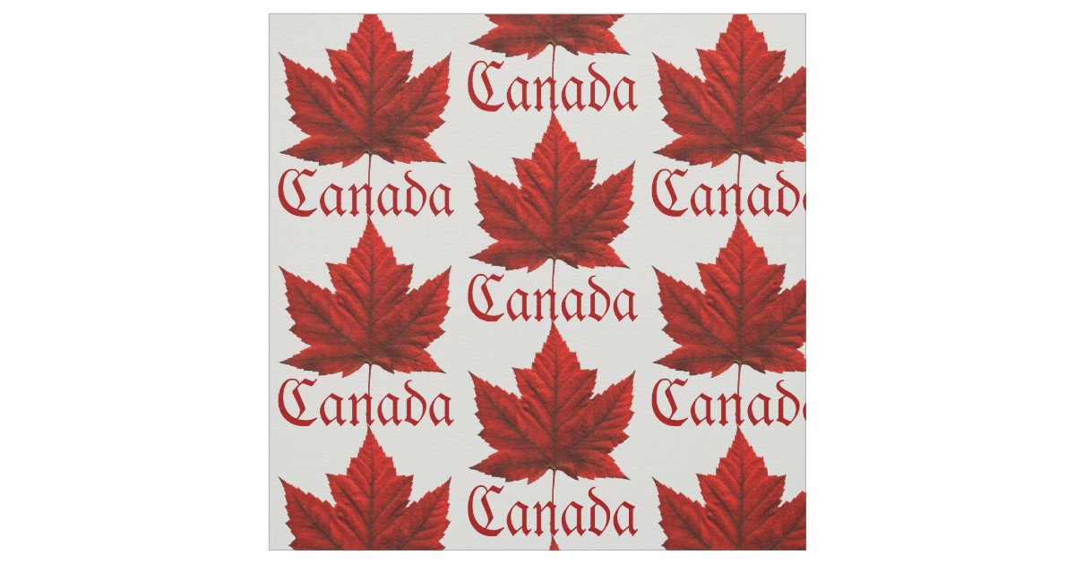 Canada Fabric Canada Flag Fabric Custom Fabric Zazzle