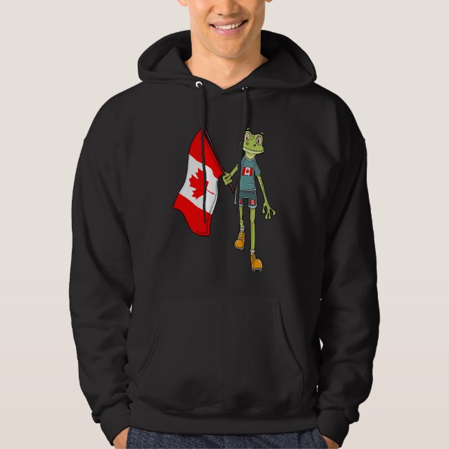 Canada Fan Frog Hoodie (Front)