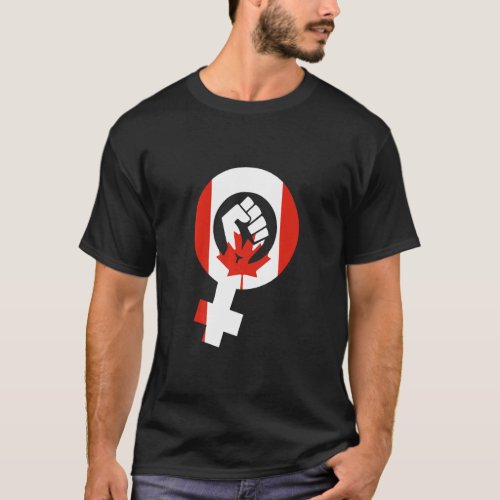 Canada Feminist Symbol Flag  T_Shirt