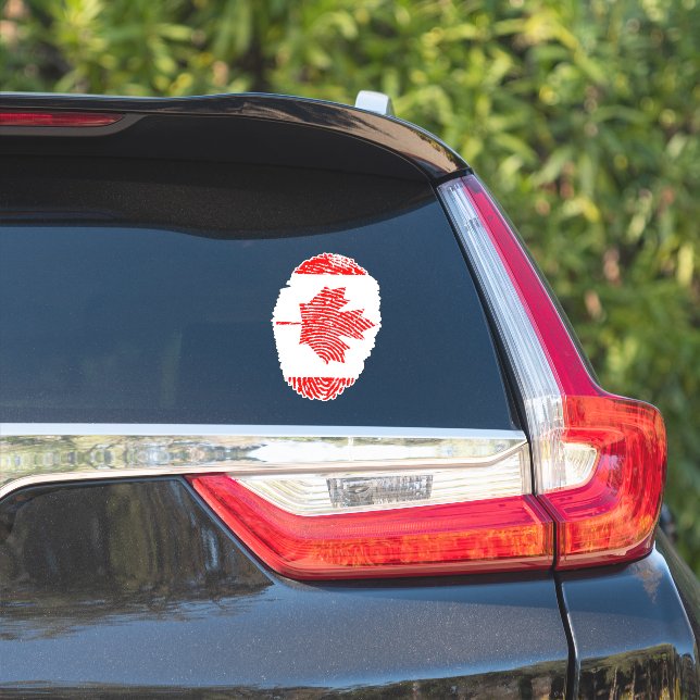 Canada Fingerprint Flag Sticker (Car Side)