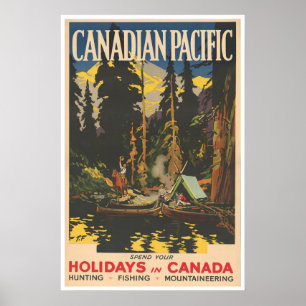Canada Fishing Poster Art Hunting Print Sports