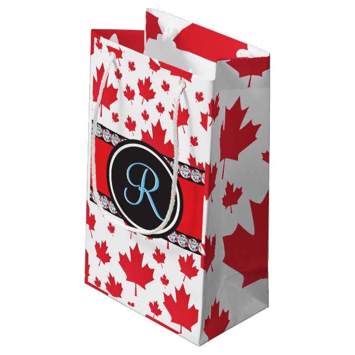 Canada Flag Abstract Monogram Small Gift Bag