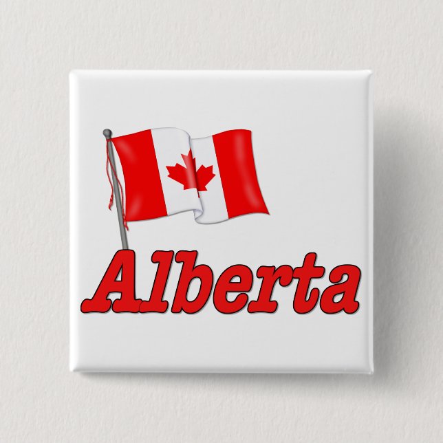 Canada Flag - Alberta Button (Front)