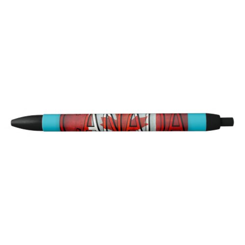 Canada Flag and Logo Black Ink Pen