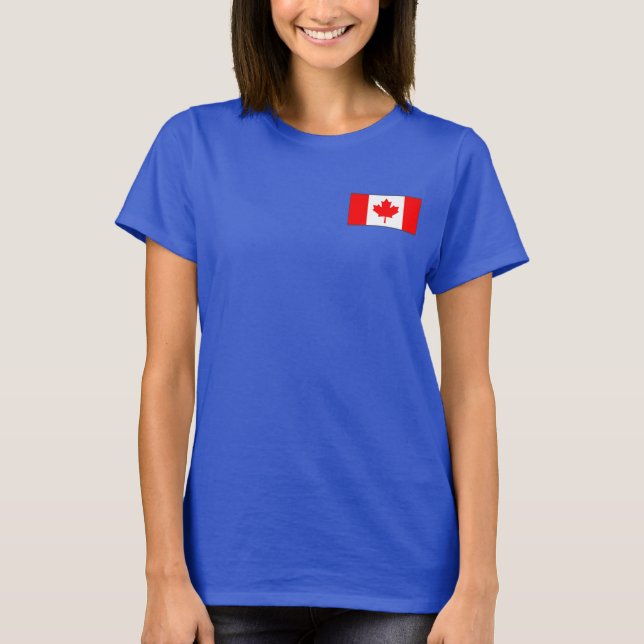 Canada Flag and Map dk T-Shirt (Front)