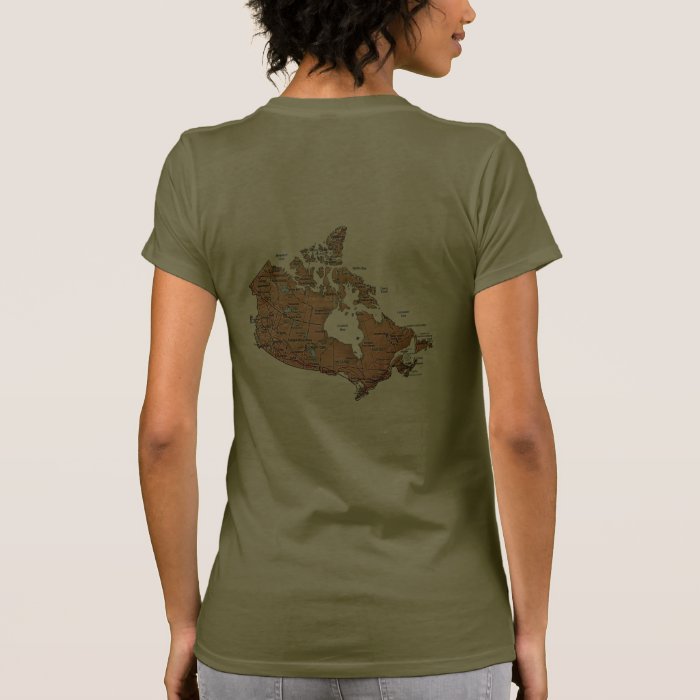 Canada Flag and Map dk T Shirt