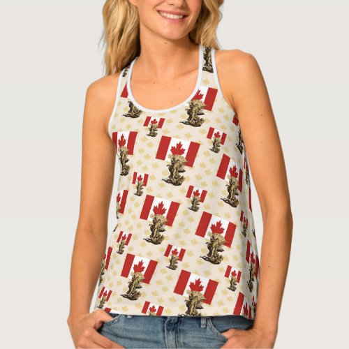 Canada Flag and St Michael the Archangel Angel  Tank Top