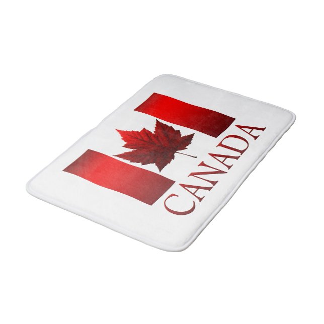 Canada Flag Bath Mat Custom Canada Souvenir Decor (Angled)