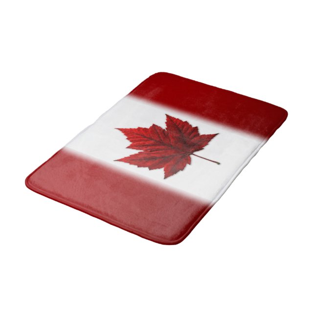 Canada Flag Bath Mat Custom Canada Souvenir Decor (Angled)