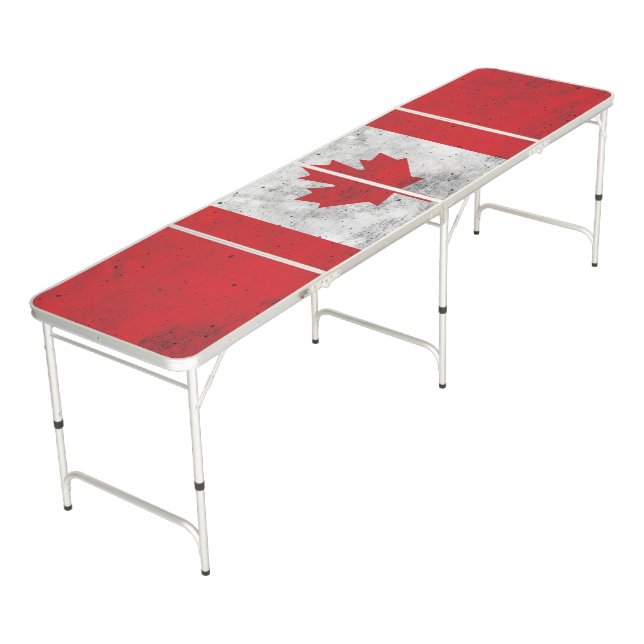 Canada Flag Beer Pong Table (Angled)