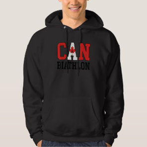 Canada Flag Biathlonist  Canadian Can Biathlon Hoodie