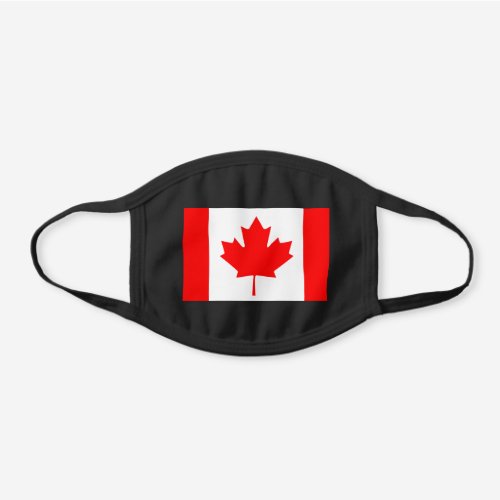 Canada Flag Black Cotton Face Mask