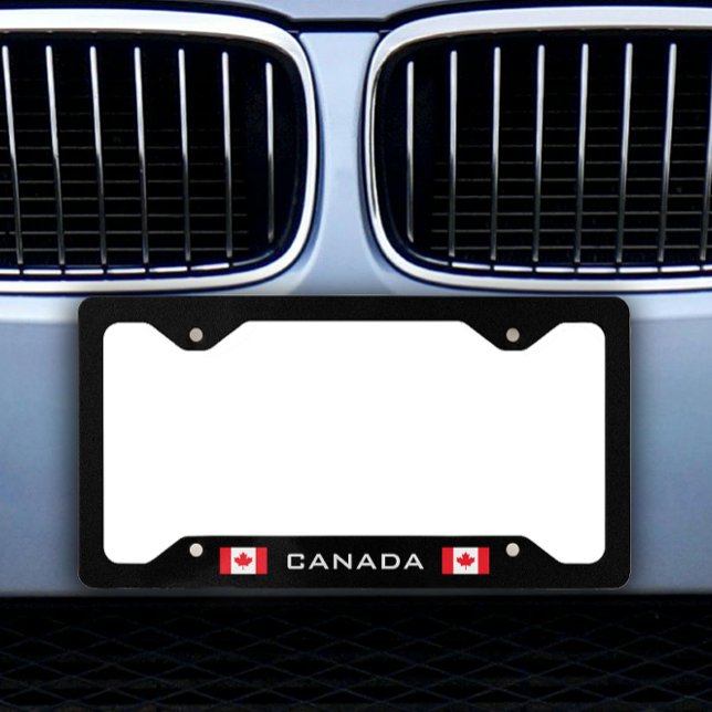 Canada Flag Black License Plate Frame (Canada Flag Black License Plate Frame)