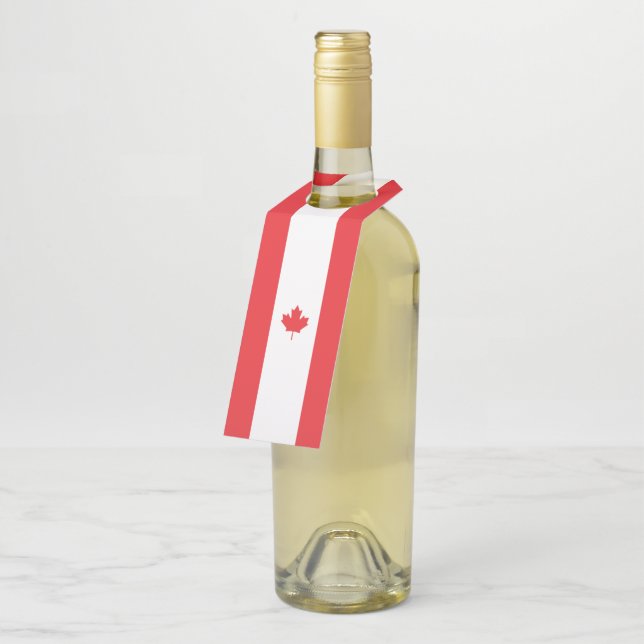 Canada flag bottle hanger tag (Angled)