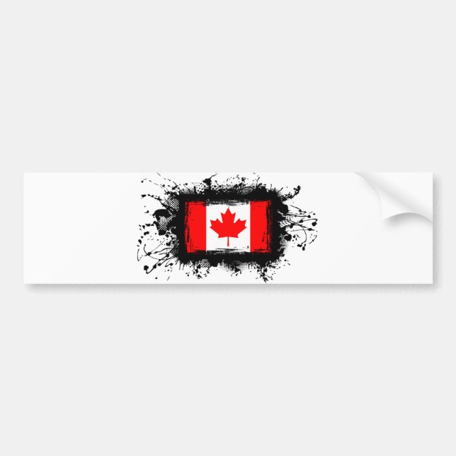 Canada Flag Bumper Sticker (Front)