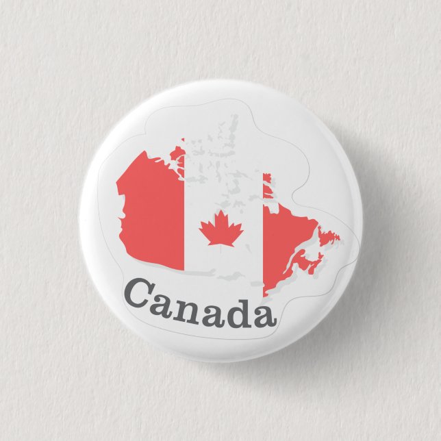 Canada Flag Button – Canadian Maple Leaf Flat  (Front)