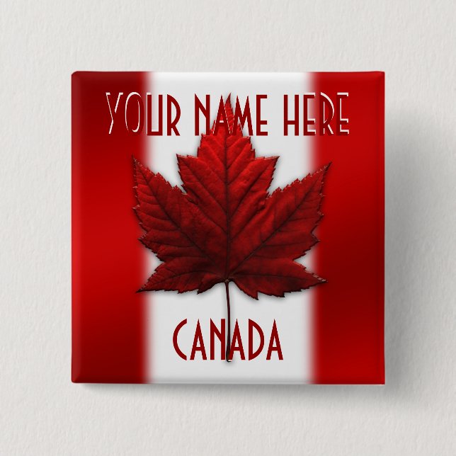 Canada Flag Buttons Personalized Canada Souvenir (Front)