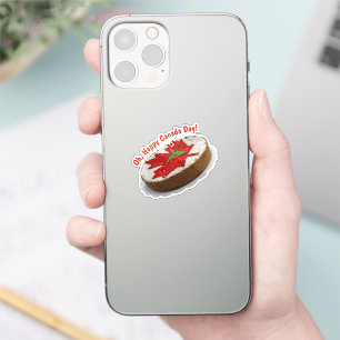 Canada Flag Cake Maple Leaf Sticker