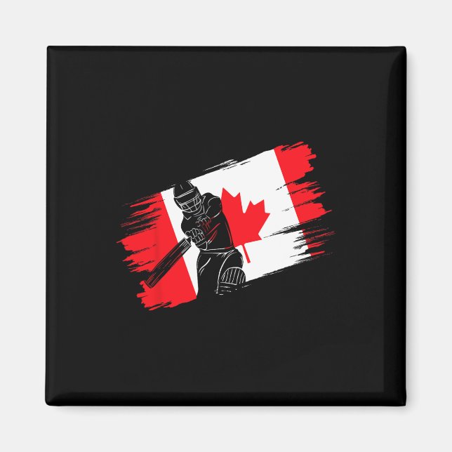 Canada Flag Canada Cricket Fan Player Coach Umpire Magnet (Front)