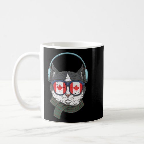 Canada Flag Canadian Cat Sunglasses Funny Men Wome Coffee Mug