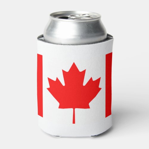 Canada Flag Canadian Colors Red White Can Cooler