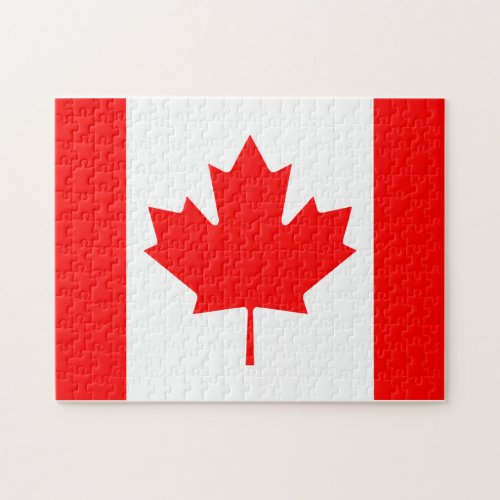 Canada Flag Canadian Colors Red White Maple Leaf Jigsaw Puzzle