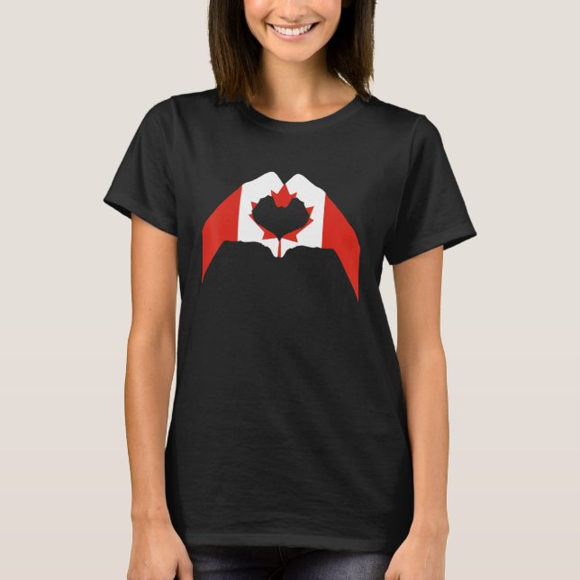 Canada Flag Canadian Love Sign T-Shirt (Front)