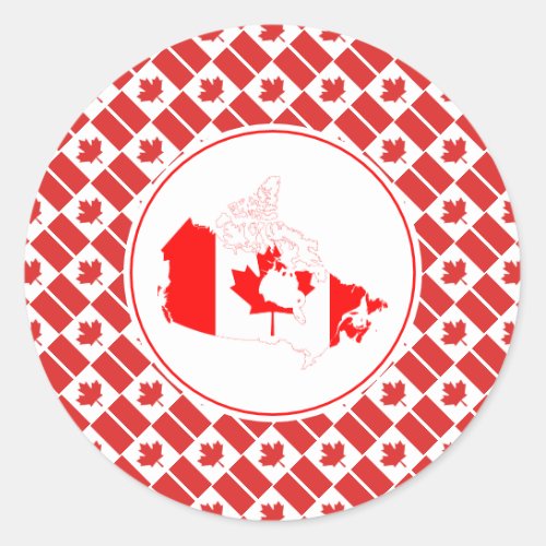 CANADA FLAG Canadian Map Stylish Patriotic Classic Round Sticker