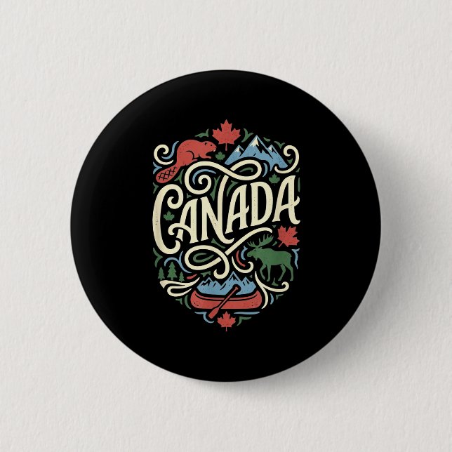 Canada flag canadian maple leaf outdoor &amp; button (Front)