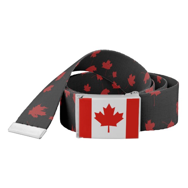 Canada flag Canadian pride red maple leaf belt (Snake)