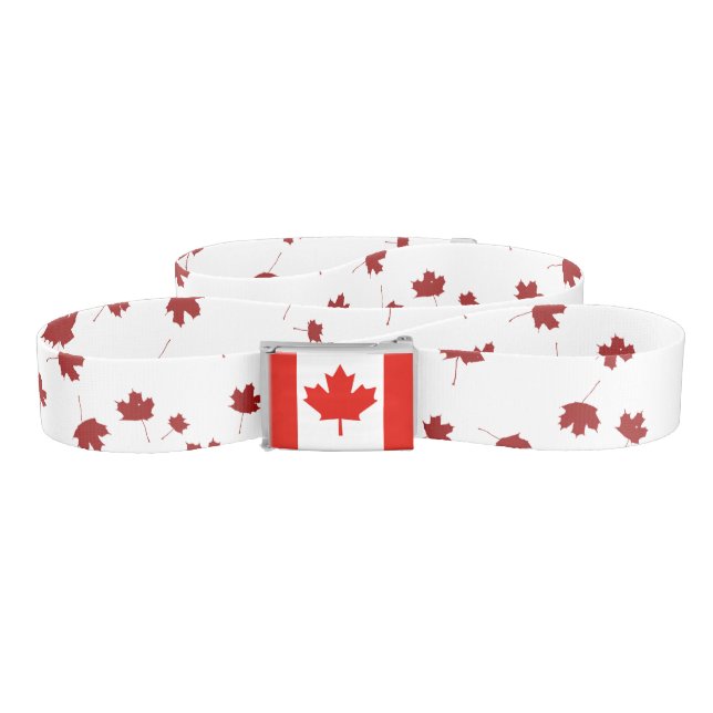 Canada flag Canadian pride red maple leaf belt (Zig-Zag)