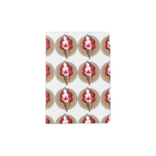 Canada flag cartoon ice cream passport holder