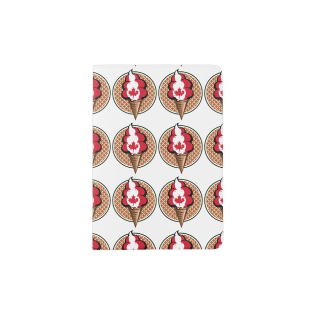 Canada flag cartoon ice cream passport holder (Front)