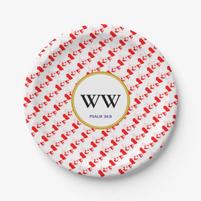 CANADA FLAG Celebration Birthday Heritage Party Paper Plates (Front)