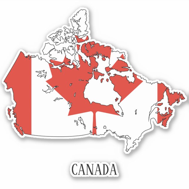Canada Flag Charming Patriotic Map Sticker (Front)