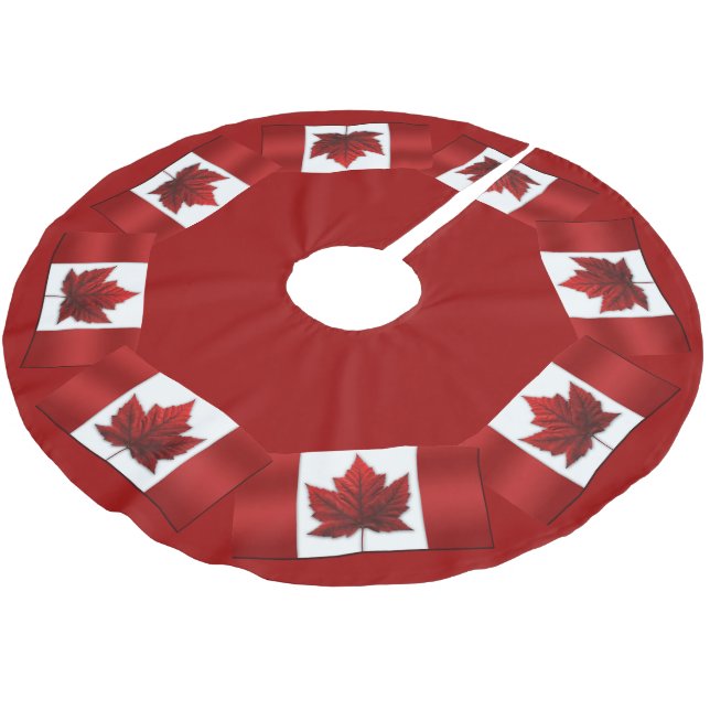 Canada Flag Christmas Tree Skirt Canada Souvenir (Angled)