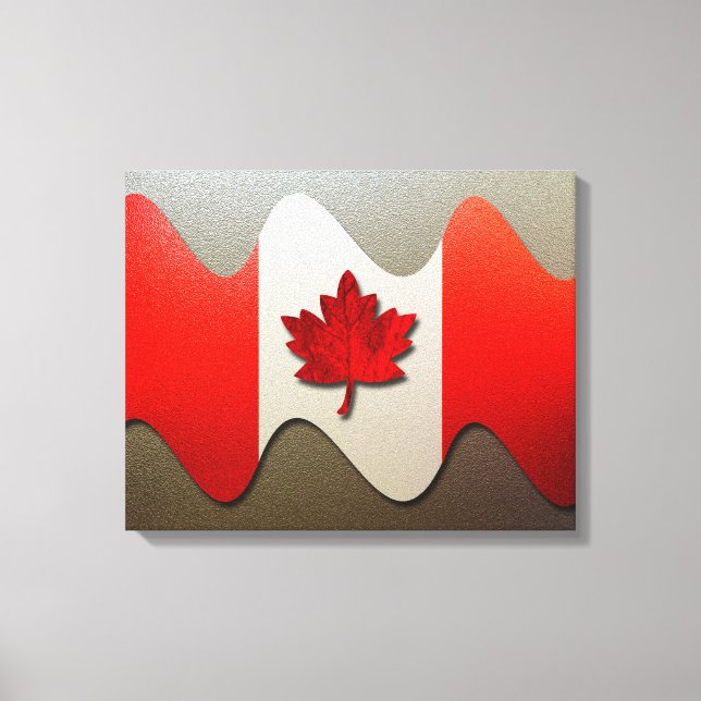 Canada Flag-Chrome by Shirley Taylor Canvas Print (Front)