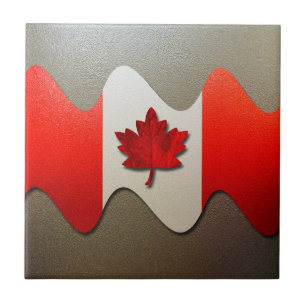 Canada Flag-Chrome by Shirley Taylor Ceramic Tile
