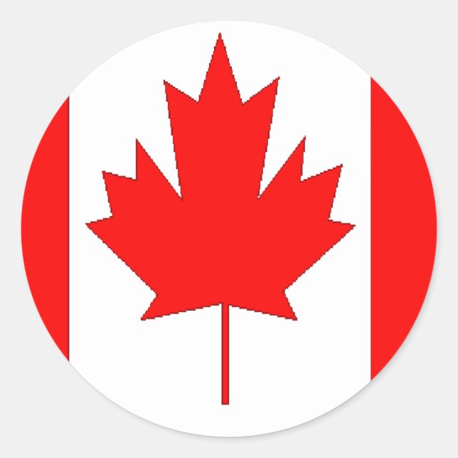 Canada flag classic round sticker (Front)