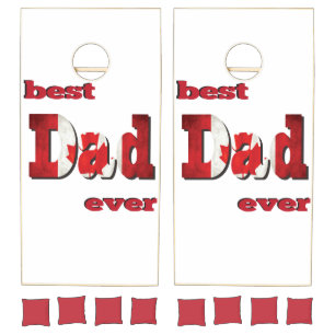 Canada Flag Colors Best Canadian Dad Ever Cornhole Set