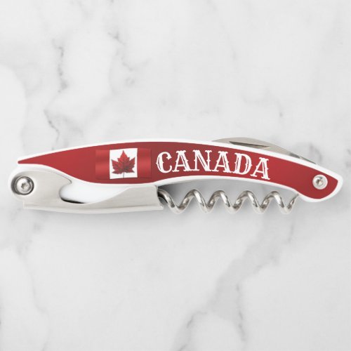 Canada Flag Corkscrew Custom Bottle Opener