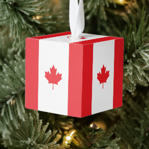 Canada flag cube ornament