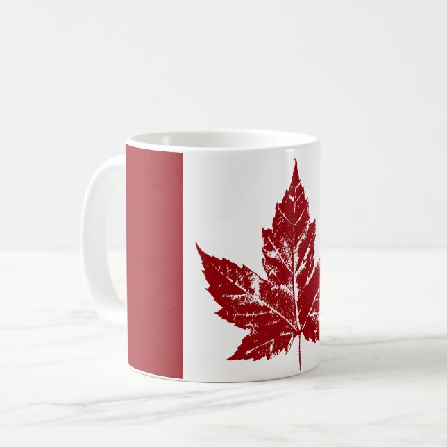Canada Flag Cups Canadian Souvenir Mugs (Front Left)