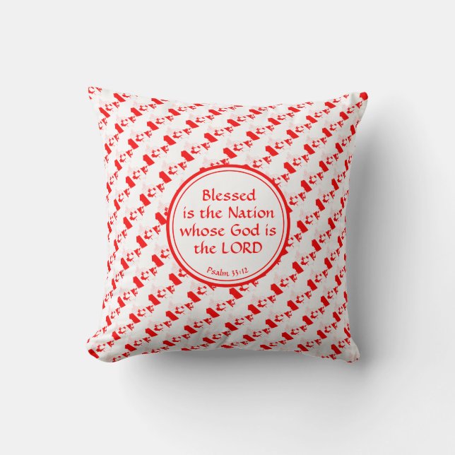 CANADA Flag Custom Christian Scripture Throw Pillow (Front)
