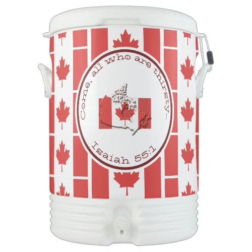 CANADA FLAG Customizable Text Add Logo Beverage Cooler